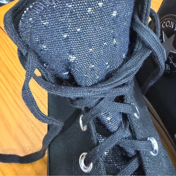 Converse Black High-Tops CTAS with Silver Spikes Distressed Style Lifted No Wear - Picture 11 of 13